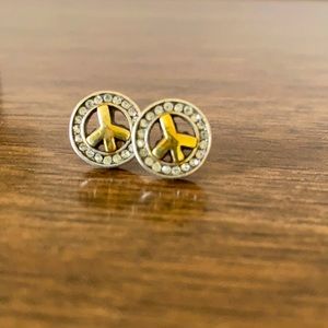 Brighton Peace Sign stud earrings